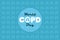 World COPD Day typography on blue background.Â  Lung negative space sign in text.